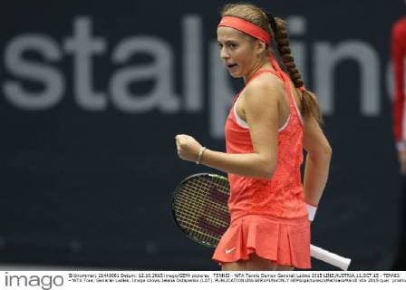 TENNIS - WTA Tennis Damen Generali Ladies 2015 LINZ,AUSTRIA,12.OCT.15 - TENNIS - WTA Tour, Generali Ladies. Image shows Jelena Ostapenko (LAT). GEPAxpictures xMathiasxMandl
