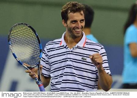 Oct. 12, 2015 - Shanghai, People s Republic of China - ALBERTO RAMOS VINOLAS (ESP) celebrating after win SAM QUERREY (USA), RAMOS defeated QUERREY 2x1 during the Shanghai Rolex Masters 2015. Tennis 2015 - Shanghai Rolex Masters  - ZUMAm119