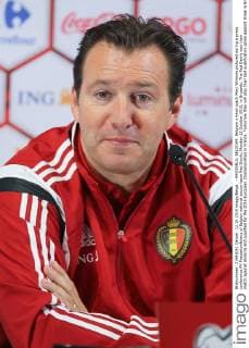- BRUSSELS, BELGIUM: Belgium s head coach Marc Wilmots pictured during a press conference PK Pressekonferenz of Belgian national soccer team Red Devils, Monday 12 October 2015, in Brussels. The Red Devils won their match against Andorra and qualified for the 2016 European Championships in France. Tomorrow they will play their last qualification game against Israel in Brussels. BRUNOxFAHY  x04719191x