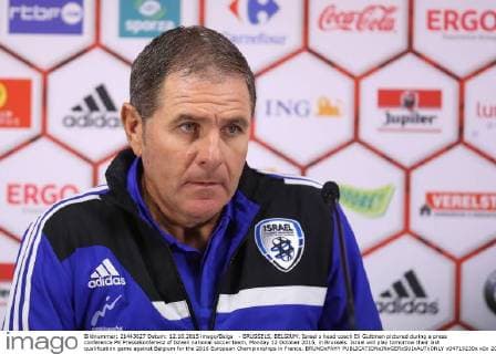 - BRUSSELS, BELGIUM: Israel s head coach Eli Guttman pictured during a press conference PK Pressekonferenz of Israeli national soccer team, Monday 12 October 2015, in Brussels. Israel will play tomorrow their last qualification game against Belgium for the 2016 European Championships in France. BRUNOxFAHY  x04719230x