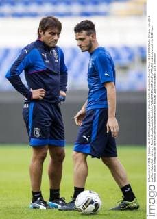 Antonio Conte, Alessandro Florenzi Roma 12-10-2015 Stadio Olimpico Euro 2016 qualifiers Calcio Italy training . Foto AndreaxStaccioli Insidefoto andreaxstaccioli