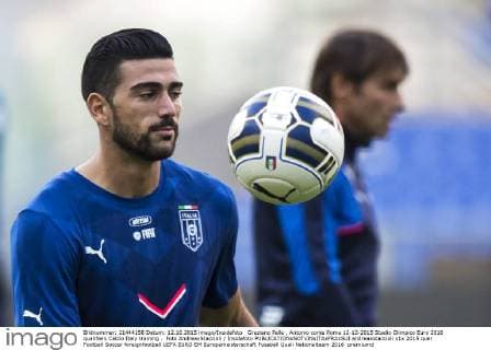 Graziano Pelle , Antonio conte Roma 12-10-2015 Stadio Olimpico Euro 2016 qualifiers Calcio Italy training . Foto AndreaxStaccioli Insidefoto andreaxstaccioli