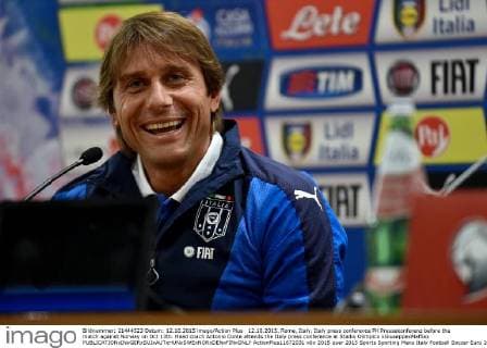 12.10.2015. Rome, Italy. Italy press conference PK Pressekonferenz before the match against Norway on Oct 13th. Head coach Antonio Conte attends the Italy press conference at Stadio Olimpico xGiuseppexMaffiax  ActionPlus11672031