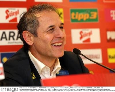 Aktuell Fußball, PK Nationalteam Österreich SOCCER - UEFA EURO EM Europameisterschaft Fussball 2016 quali, AUT vs LIE VIENNA,AUSTRIA,12.OCT.15 - SOCCER - UEFA European Championship EM Europameisterschaft 2016, European Qualifiers, OEFB international match Länderspiel Austria vs Liechtenstein. Image shows head coach Marcel Koller (AUT). GEPAxpictures xWalterxLuger