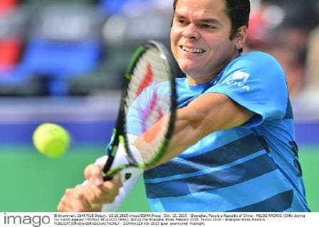 Oct. 13, 2015 - Shanghai, People s Republic of China - MILOS RAONIC (CAN) during his match against THOMAZ BELLUCCI (BRA), during the Shanghai Rolex Masters 2015. Tennis 2015 - Shanghai Rolex Masters  - ZUMAm119