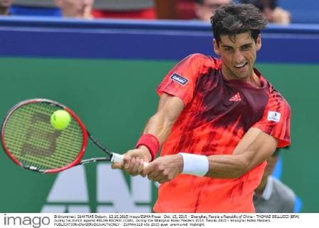 Oct. 13, 2015 - Shanghai, People s Republic of China - THOMAZ BELLUCCI (BRA) during his match against MILOS RAONIC (CAN), during the Shanghai Rolex Masters 2015. Tennis 2015 - Shanghai Rolex Masters  - ZUMAm119