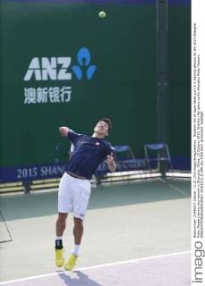 Nishikori Kei of Japan takes part in a training session for the 2015 Shanghai Rolex Masters tennis tournament in Shanghai, China, 13 October 2015. Nishikori Kei gears up for Shanghai Rolex Masters  20151013_11340