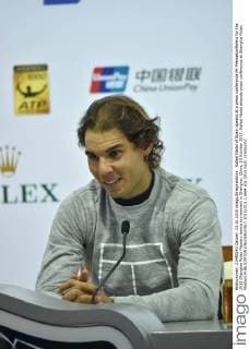 Rafael Nadal of Spain speaks at a press conference PK Pressekonferenz for the 2015 Shanghai Rolex Masters tennis tournament in Shanghai, China, 13 October 2015. Rafael Nadal attends press conference at Shanghai Rolex Masters  20151013_11664