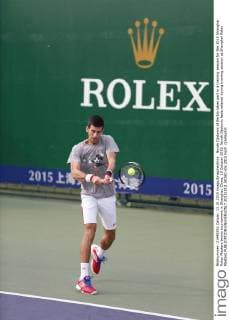 Novak Djokovic of Serbia takes part in a training session for the 2015 Shanghai Rolex Masters tennis tournament in Shanghai, China, 13 October 2015. Novak Djokovic feels relaxed during training session at Shanghai Rolex Masters  20151013_50260