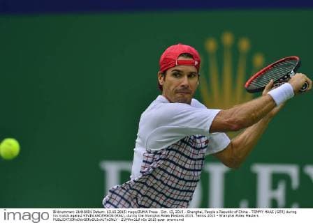 Oct. 13, 2015 - Shanghai, People s Republic of China - TOMMY HAAS (GER) during his match against KEVIN ANDERSON (RSA), during the Shanghai Rolex Masters 2015. Tennis 2015 - Shanghai Rolex Masters  - ZUMAm119