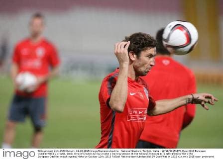 National Stadium, Ta Qali, Malta - 12 10 2015UEFA Euro 2016 European QualifierMalta v Croatia, Dario Srna of Croatia during Croatia s training session at the National Stadium in Ta Qali ahead of the UEFA European Qualifier match against Malta on October 13th, 2015
