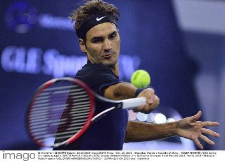 Oct. 13, 2015 - Shanghai, People s Republic of China - ROGER FEDERER (SUI) during his match against ALBERTO RAMOS VINOLAS (ESP), Vinolas defeated Fededer 2 -1 during the Shanghai Rolex Masters 2015. Tennis 2015 - Shanghai Rolex Masters  - ZUMAm119
