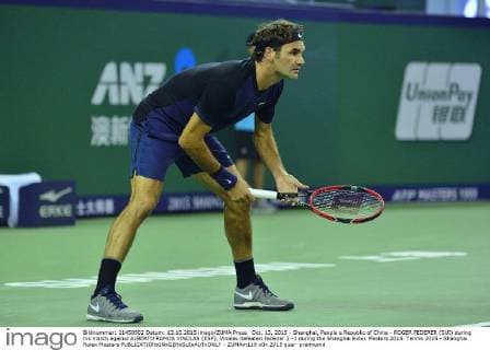 Oct. 13, 2015 - Shanghai, People s Republic of China - ROGER FEDERER (SUI) during his match against ALBERTO RAMOS VINOLAS (ESP), Vinolas defeated Fededer 2 -1 during the Shanghai Rolex Masters 2015. Tennis 2015 - Shanghai Rolex Masters  - ZUMAm119