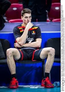 - SOFIA, BULGARIA: Belgium s Tomas Rousseaux looks dejected after the game between Belgium and Germany in the play-offs at the Volleybal European Championships in Bulgaria and Italy, Tuesday 13 October 2015, in Sofia, Bulgaria. LAURIExDIEFFEMBACQ  x04720080x