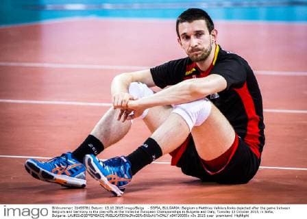 - SOFIA, BULGARIA: Belgium s Matthias Valkiers looks dejected after the game between Belgium and Germany in the play-offs at the Volleybal European Championships in Bulgaria and Italy, Tuesday 13 October 2015, in Sofia, Bulgaria. LAURIExDIEFFEMBACQ  x04720085x