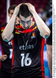 - SOFIA, BULGARIA: Belgium s Matthias Valkiers looks dejected after the game between Belgium and Germany in the play-offs at the Volleybal European Championships in Bulgaria and Italy, Tuesday 13 October 2015, in Sofia, Bulgaria. LAURIExDIEFFEMBACQ  x04720091x