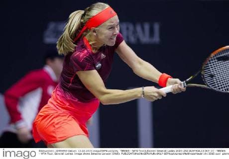 TENNIS - WTA Tennis Damen Generali Ladies 2015 LINZ,AUSTRIA,13.OCT.15 - TENNIS - WTA Tour, Generali Ladies. Image shows Johanna Larsson (SWE). GEPAxpictures xMatthiasxHauer