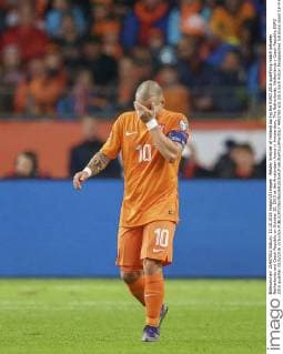 Wesley Sneijder of Holland during the EURO 2016 qualifying match between Netherlands and Czech Republic on October 10, 2015 at the Amsterdam Arena in Amsterdam, The Netherlands. Netherlands v Czech Republic EURO 2016 qualifier 2015 2016 xVIxxIVx 4453792