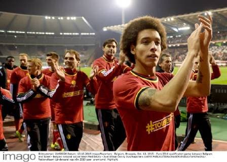 Belgium, Brussels, Oct. 13, 2015 - Euro 2016 qualification game between Belgium and Israel - Belgian national soccer team Red Devils - Axel Witsel Danny Gys Reporters xxGYS 