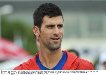 Novak Djokovic of Serbia arrives at a training session for the 2015 Shanghai Rolex Masters tennis tournament in Shanghai, China, 14 October 2015. Novak Djokovic gears up for Shanghai Rolex Masters  pbu345038_04