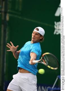 Rafael Nadal of Spain takes part in a training session for the 2015 Shanghai Rolex Masters tennis tournament in Shanghai, China, 14 October 2015. Rafael Nadal in full swing for Shanghai Rolex Masters  20151014_34828