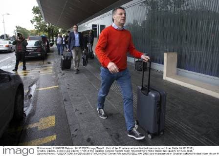 Part of the Croatian national football team returned from Malta 14.10.2015., Croatia, Zagreb, Zracna luka Zagreb - Part of the Croatian national football team returned from Malta where they qualify for Euro 2016. Zdravko Mamic.  DavorxPuklavec PIXSELL