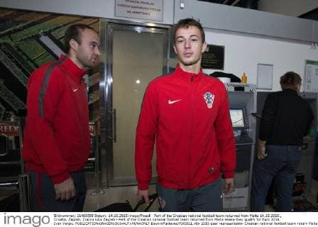 Part of the Croatian national football team returned from Malta 14.10.2015., Croatia, Zagreb, Zracna luka Zagreb - Part of the Croatian national football team returned from Malta where they qualify for Euro 2016. Ivan Vargic.  DavorxPuklavec PIXSELL