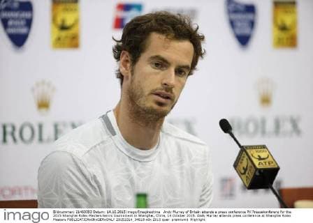 Andy Murray of Britain attends a press conference PK Pressekonferenz for the 2015 Shanghai Rolex Masters tennis tournament in Shanghai, China, 14 October 2015. Andy Murray attends press conference at Shanghai Rolex Masters  20151014_34618