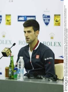Novak Djokovic of Serbia attends a press conference PK Pressekonferenz for the 2015 Shanghai Rolex Masters tennis tournament in Shanghai, China, 14 October 2015. Novak Djokovic attends press conference at Shanghai Rolex Masters  20151014_50930