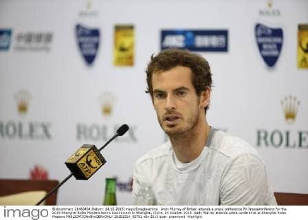 Andy Murray of Britain attends a press conference PK Pressekonferenz for the 2015 Shanghai Rolex Masters tennis tournament in Shanghai, China, 14 October 2015. Andy Murray attends press conference at Shanghai Rolex Masters  20151014_65751