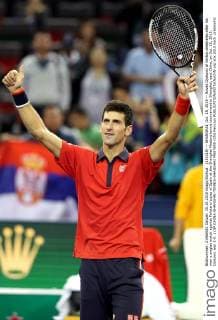 (151015) -- SHANGHAI, Oct. 15, 2015 -- Novak Djokovic of Serbia celebrates after his men s singles match against Feliciano Lopez of Spain at the Shanghai Masters tennis tournament in Shanghai, east China, on Oct. 15, 2015. Djokovic won 2-0. ) (SP)CHINA-SHANGHAI-TENNIS-SHANGHAI MASTERS (CN) FanxJun 