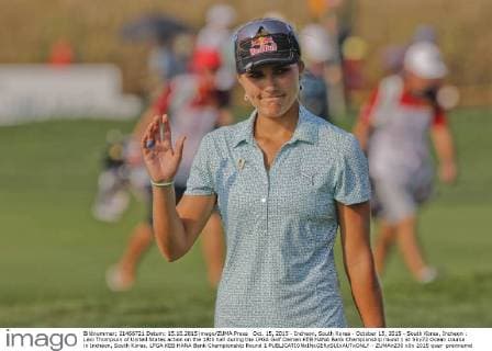 Oct. 15, 2015 - Incheon, South Korea - October 15, 2015 - South Korea, Incheon : Lexi Thompson of United States action on the 18th hall during the LPGA Golf Damen KEB HANA Bank Championship round 1 at Sky72 Ocean course in Incheon, South Korea. LPGA KEB HANA Bank Championship Round 1  - ZUMAn230