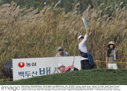 Oct. 15, 2015 - Incheon, South Korea - October 15, 2015 - South Korea, Incheon : Shanshan Feng of China action on the 18th bunker during the LPGA Golf Damen KEB HANA Bank Championship round 1 at Sky72 Ocean course in Incheon, South Korea. LPGA KEB HANA Bank Championship Round 1  - ZUMAn230