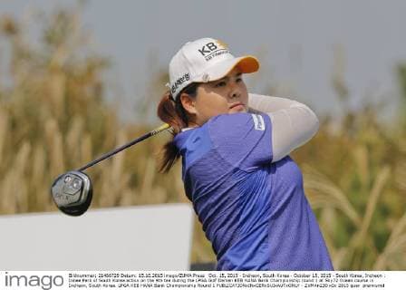 Oct. 15, 2015 - Incheon, South Korea - October 15, 2015 - South Korea, Incheon : Inbee Park of South Korea action on the 9th tee during the LPGA Golf Damen KEB HANA Bank Championship round 1 at Sky72 Ocean course in Incheon, South Korea. LPGA KEB HANA Bank Championship Round 1  - ZUMAn230