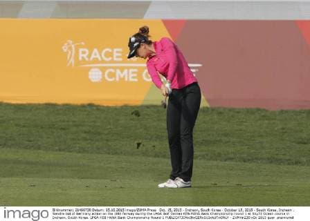 Oct. 15, 2015 - Incheon, South Korea - October 15, 2015 - South Korea, Incheon : Sandra Gal of Germany action on the 18th fairway during the LPGA Golf Damen KEB HANA Bank Championship round 1 at Sky72 Ocean course in Incheon, South Korea. LPGA KEB HANA Bank Championship Round 1  - ZUMAn230