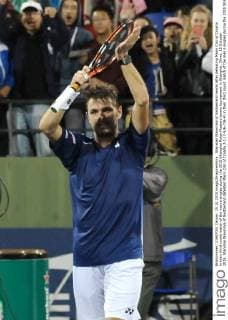 Stanislas Wawrinka of Switzerland reacts after defeating Marin Cilic of Croatia in their third round match of the men s singles during the 2015 Shanghai Rolex Masters tennis tournament in Shanghai, China, 15 October 2015. Stanislas Wawrinka of Switzerland defeated Marin Cilic of Croatia 2-1 (7-5 6-7 6-4) in their third round match of the men s singles during the 2015 Shanghai Rolex Masters tennis tournament in Shanghai, China, 15 October 2015. Stanislas Wawrinka knocks out Marin Cilic at Shanghai Rolex Masters  pbu345852_18