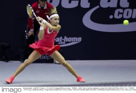 TENNIS - WTA Tennis Damen Generali Ladies 2015 LINZ,AUSTRIA,15.OCT.15 - TENNIS - WTA Tour, Generali Ladies. Image shows Aleksandra Krunic (SRB). GEPAxpictures xMatthiasxHauer
