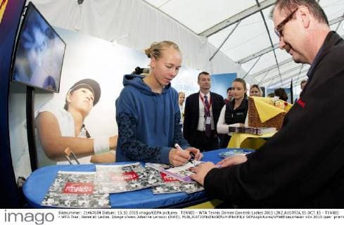 TENNIS - WTA Tennis Damen Generali Ladies 2015 LINZ,AUSTRIA,15.OCT.15 - TENNIS - WTA Tour, Generali Ladies. Image shows Johanna Larsson (SWE). GEPAxpictures xMatthiasxHauer