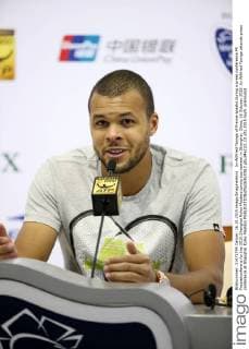 Jo-Wilfried Tsonga of France speaks during a press conference PK Pressekonferenz for the 2015 Shanghai Rolex Masters tennis tournament in Shanghai, China, 16 October 2015. Jo-Wilfried Tsonga attends press conference at Shanghai Rolex Masters  pbu346223_10