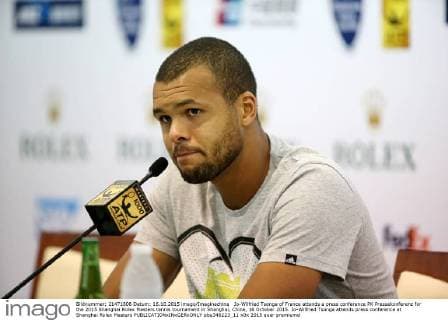 Jo-Wilfried Tsonga of France attends a press conference PK Pressekonferenz for the 2015 Shanghai Rolex Masters tennis tournament in Shanghai, China, 16 October 2015. Jo-Wilfried Tsonga attends press conference at Shanghai Rolex Masters  pbu346223_11