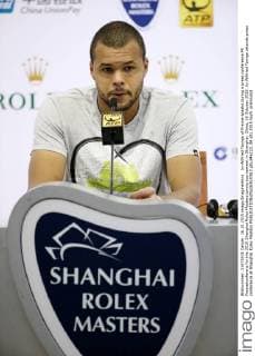 Jo-Wilfried Tsonga of France speaks during a press conference PK Pressekonferenz for the 2015 Shanghai Rolex Masters tennis tournament in Shanghai, China, 16 October 2015. Jo-Wilfried Tsonga attends press conference at Shanghai Rolex Masters  pbu346223_04