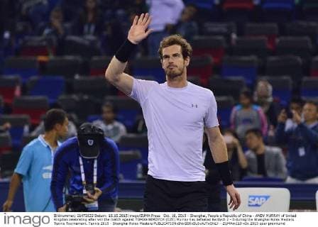 Oct. 16, 2015 - Shanghai, People s Republic of China - ANDY MURRAY of United Kingdon celebrating after win the match against TOMAS BERDYCH (CZE) Murray has defeated Berdych 2 - 0 during the Shanghai Rolex Masters Tennis Tournament. Tennis 2015 - Shanghai Rolex Masters  - ZUMAm119