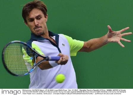 Oct. 17, 2015 - Shanghai, People s Republic of China - DANIEL NESTOR of Canada and EDOUARD ROGER VASSELIN of France (photo) during the match against SIMONE BOLELLI (ITA) and FABIO FOGNINI (ITA) during the Shanghai Rolex Master men s doubles. Tennis 2015 - Shanghai Masters  - ZUMAm119
