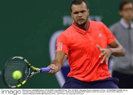 Oct. 17, 2015 - Shanghai, People s Republic of China - JO WILFRIED TSONGA during the match against RAFAEL NADAL of Spain, during the semi - finals of the Shanghai Rolex Masters Tennis Tournament. Tennis 2015 - Shanghai Masters  - ZUMAm119