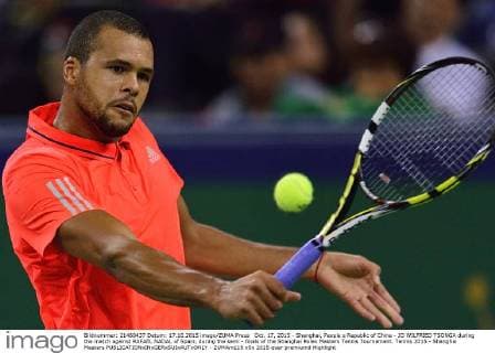 Oct. 17, 2015 - Shanghai, People s Republic of China - JO WILFRIED TSONGA during the match against RAFAEL NADAL of Spain, during the semi - finals of the Shanghai Rolex Masters Tennis Tournament. Tennis 2015 - Shanghai Masters  - ZUMAm119