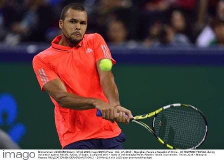 Oct. 17, 2015 - Shanghai, People s Republic of China - JO WILFRIED TSONGA during the match against RAFAEL NADAL of Spain, during the semi - finals of the Shanghai Rolex Masters Tennis Tournament. Tennis 2015 - Shanghai Masters  - ZUMAm119