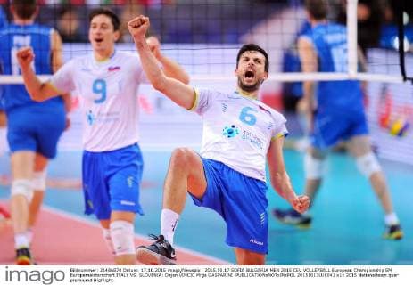 2015.10.17 SOFIA BULGARIA MEN 2015 CEV VOLLEYBALL European Championship EM Europameisterschaft ITALY VS. SLOVENIA: Dejan VINCIC Mitja GASPARINI  20151017LUK041