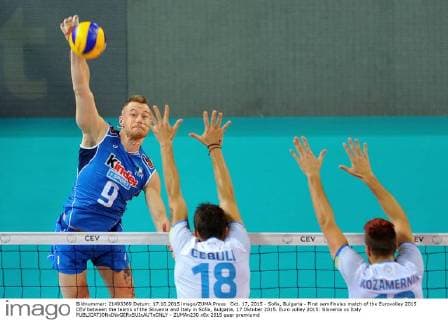 Oct. 17, 2015 - Sofia, Bulgaria - First semifinales match of the Eurovolley 2015 CEV between the teams of the Slovenia and Italy in Sofia, Bulgaria, 17 Oktober 2015. Euro volley 2015: Slovenia vs Italy  - ZUMAn230