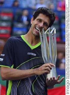 Oct. 18, 2015 - Shanghai, People s Republic of China - MARCELO MELO of Brazil and (photo) RAVEN KLAASEN of South celebrating after win the match against SIMONE BOLELLI of Italy and FABIO FOGNINI of Italy during the final of Shanghai Rolex Master men s doubles. Melo and Klaasen have defeated Bolelli and Fognini 2 - 0. Tennis 2015 - Shanghai Masters  - ZUMAm119