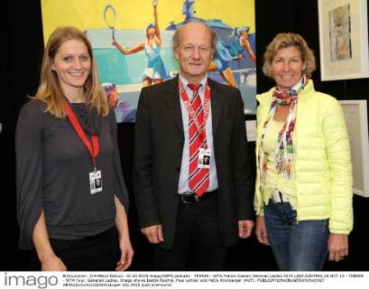 TENNIS - WTA Tennis Damen Generali Ladies 2015 LINZ,AUSTRIA,18.OCT.15 - TENNIS - WTA Tour, Generali Ladies. Image shows Isolde Reichel, Paul Lehner and Petra Kronberger (AUT). GEPAxpictures xWalterxLuger